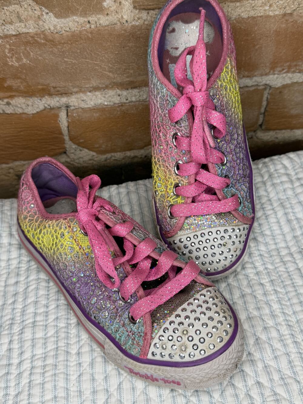 Skechers Twinkle Toes Glitter Dayz Light Up Girls 1.5 Multi 10387L